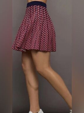 525 America Pamela Jacquard Waist Pleated Tennis Mini Skirt NWOT